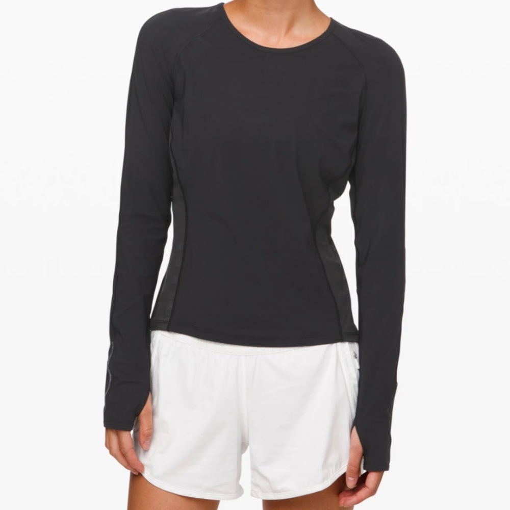 Lululemon Long Sleeve - side paneling/vents, thumb holes & reflective technology